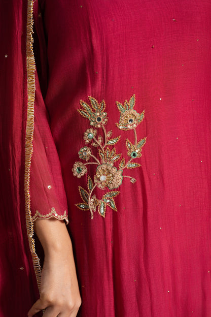 Cherry Red Kurta