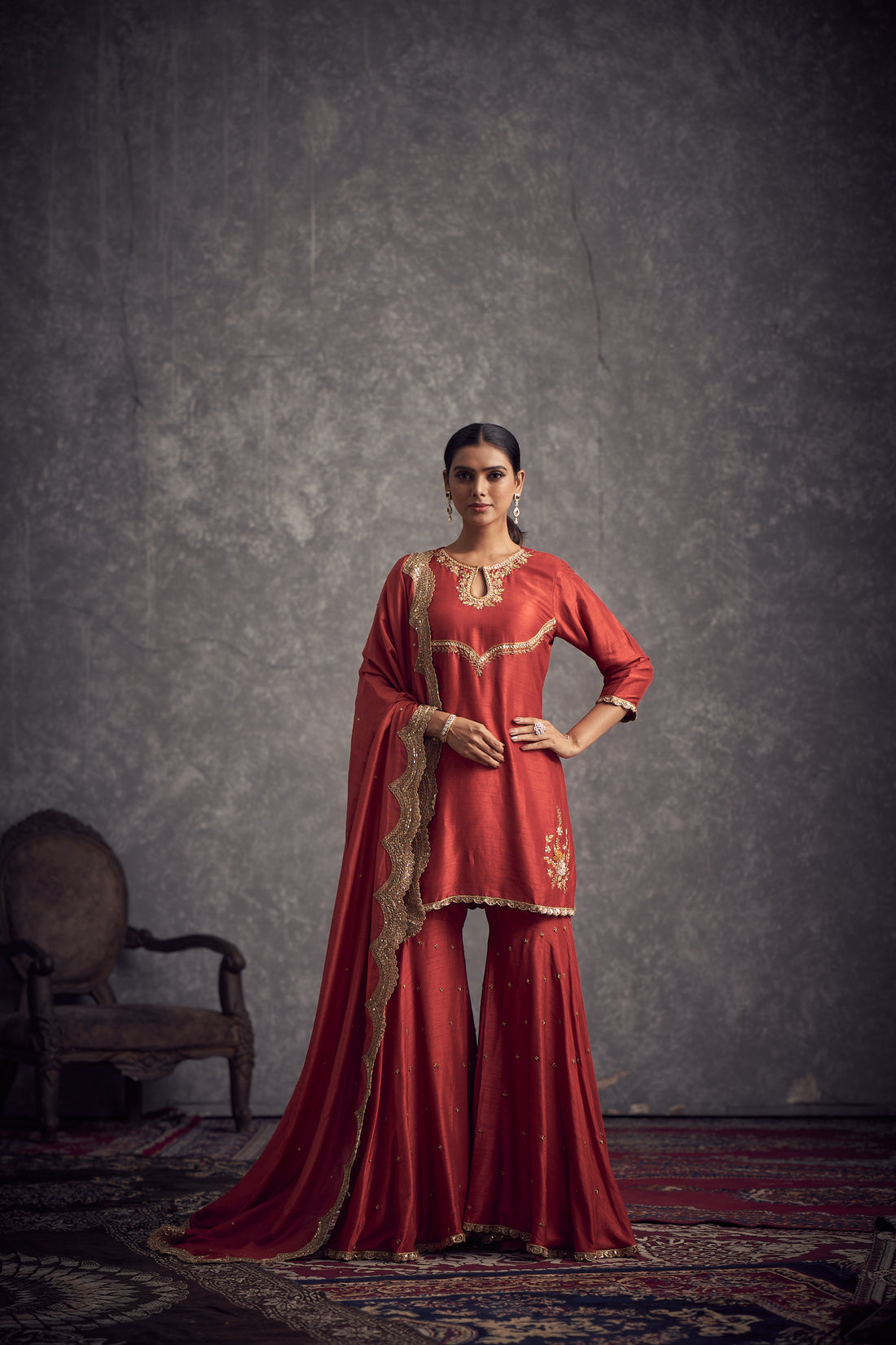 Laal kurta sharara set