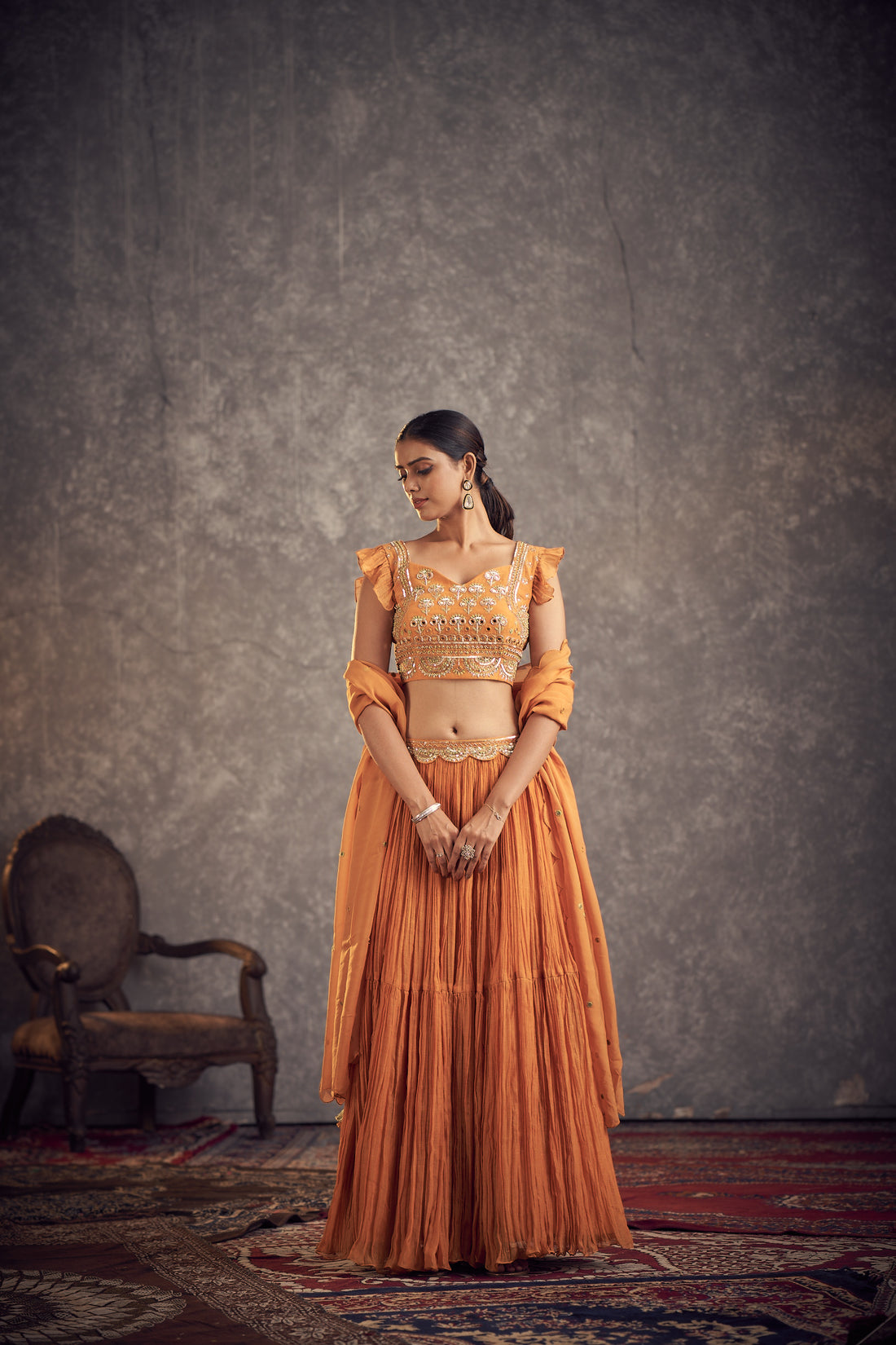 Aam Peela Ghaghra Set